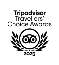 TripAdvisor Travellers' Choice Award 2025 logo, showcasing hotel excellence and guest satisfaction.